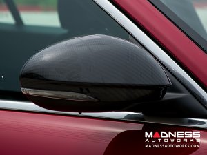 Alfa Romeo Stelvio Mirror Covers - Carbon Fiber- Full Replacements - Alfa Romeo Theme